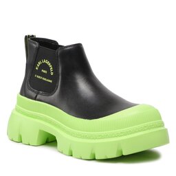 KARL LAGERFELD Боти тип челси KARL LAGERFELD KL43530 Black leatherw/Lime Green