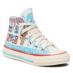 Converse Sneakers aus Stoff Converse Chuck 70 Hi A00395C White/Baltic Blue/Soft Red