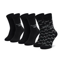 Reebok Комплект 3 чифта дълги чорапи мъжки Reebok Classics Fold-Over GG6683 Black