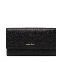 Coccinelle Portefeuille femme grand format Coccinelle MW5 Metallic Soft E2 MW5 11 85 01 Noir