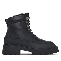 Calvin Klein Schnürschuhe Calvin Klein Chunky Hiking Lup Boot Lth Wl Em HW0HW03204 Schwarz