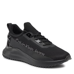 Calvin Klein Jeans Sneakersy Calvin Klein Jeans Eva Run Slipon Lace Mix In Lum YM0YM00870 Triple Black 0GT
