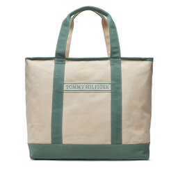 Tommy Hilfiger Torebka Tommy Hilfiger Th Summer Canvas Tote AW0AW17421 Zielony
