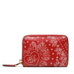 Lauren Ralph Lauren Portofel Mic de Damă Lauren Ralph Lauren Sm Zip Wllet 432891183001 Red Bandana Print/Rl2000 Red