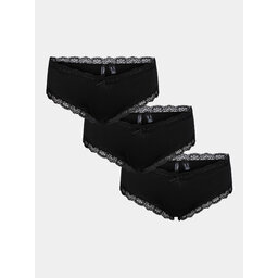 Pieces Pieces 3er-Set klassische Damenslips Nola 17108468 Schwarz