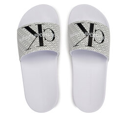 

Шльопанці Calvin Klein Jeans Slide Aop Wn YW0YW01407 Bright White/Black Aop 01W, Білий