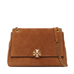Tory Burch Сумка Tory Burch Charlie Quilted Suede Shoulder Bag 183357 Коричневий