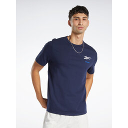 Reebok Reebok Marškinėliai Reebok Basketball Court Top T-Shirt HM6239 Mėlyna Relaxed Fit