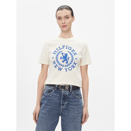 Tommy Hilfiger Tommy Hilfiger Majica Reg Crest C-Nk Tee Ss WW0WW41058 Écru Regular Fit