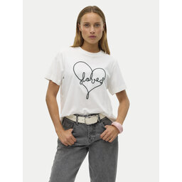Vero Moda Vero Moda Marškinėliai Fea 10321312 Balta Loose Fit