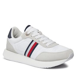 Tommy Hilfiger Zapatillas Tommy Hilfiger Essential Runner Global Stripes FW0FW07831 White YBS