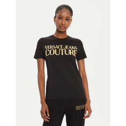 Versace Jeans Couture Versace Jeans Couture Póló 77HAHT01 Fekete Regular Fit