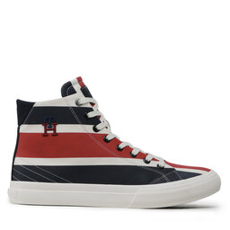 Tommy Hilfiger Sneakersy Tommy Hilfiger Th Hi Vulc Street Stripes FM0FM04690 Granatowy