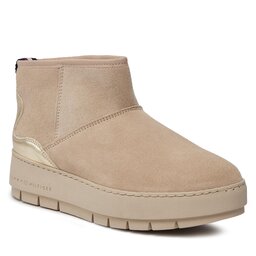 Tommy Hilfiger Stivaletti Tommy Hilfiger Metallic Suede Snowboot FW0FW07850 White Clay AES