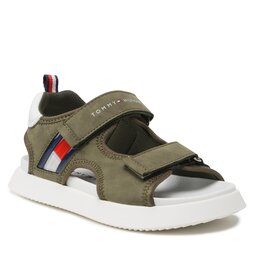 Tommy Hilfiger Sandaler Tommy Hilfiger Flag Velcro Sandal T3B2-32906-1355 M Military Green 414