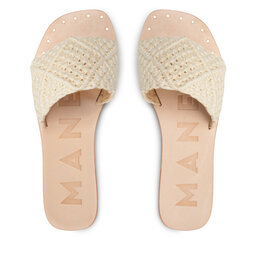 

Шльопанці Manebi Leather Sandals S 6.9 Y0 Cream Cotton Crochet, Бежевий