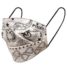 Pinko Tekstilna maska za obraz Pinko Zoologia Mask Popeline St.Bandana 20211 PRR 1N20D9 Y7RF Bianco/Nero ZZ1