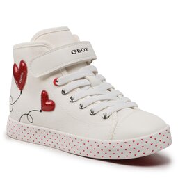 Geox Snīkeri Geox Jr Ciak Girl J3504H01054C0050 S White/Red