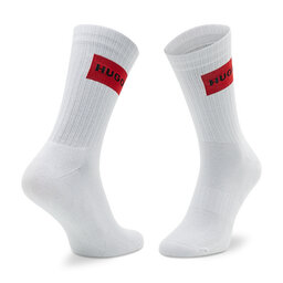 

Набір з 2 пар високих шкарпеток unisex Hugo Rib Label 50468432 100, Білий