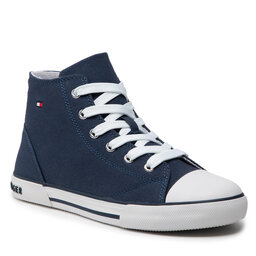 Tommy Hilfiger Tygskor Tommy Hilfiger Higt Top Lace-Up Sneaker T3X4-32209-0890 S Blue 800
