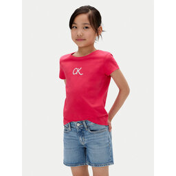 Calvin Klein Jeans Calvin Klein Jeans Marškinėliai Glitter IG0IG02972 M Rožinė Slim Fit
