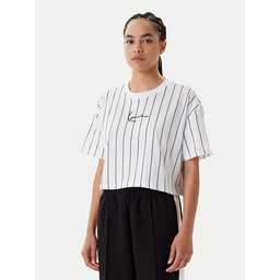 Karl Kani Karl Kani Marškinėliai Small Signature Essential Pinstripe 6137879 Balta Relaxed Fit