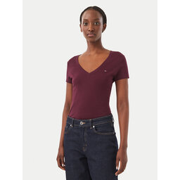 Tommy Jeans Tommy Jeans T-Shirt DW0DW20458 Dunkelrot Slim Fit