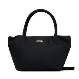 Tommy Hilfiger Handtasche Tommy Hilfiger Th Marina Bucket Nylon AW0AW18831 Schwarz