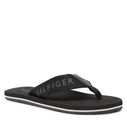 Tommy Hilfiger Tåsandaler Tommy Hilfiger Print Beach Sandal FM0FM04618 Black BDS