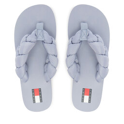 Tommy Jeans Zehentrenner Tommy Jeans Braided Thong Beach Sandal EN0EN02877 Himmelblau