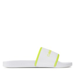 

Шльопанці Calvin Klein Jeans Institutional Slide YW0YW00594 White/Safety Yellow 0K8, Білий