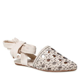 Tory Burch Sandale Tory Burch Basketweave Wrap Flat 85255 New Cream/New Cream 191