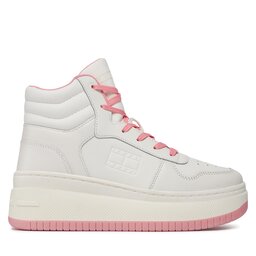 Tommy Jeans Снікерcи Tommy Jeans Tjw Retro Basket Mc Lace Up EN0EN02422 Écru