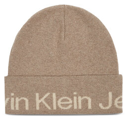 Calvin Klein Jeans Czapka Calvin Klein Jeans Logo Beanie K60K611271 Plaza Taupe PED
