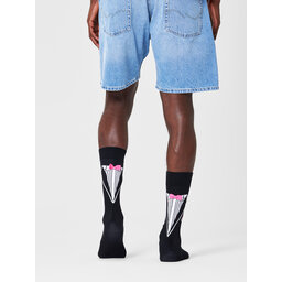 Happy Socks Skarpety wysokie damskie Happy Socks MAR01-9100 Czarny