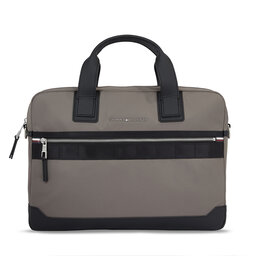 Tommy Hilfiger Torba na laptopa Tommy Hilfiger Th Elevated Nylon Computer Bag AM0AM11574 Shady Stone PRB