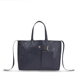Tommy Hilfiger Handtasche Tommy Hilfiger Iconic Tommy Tote Mono AW0AW15572 Space Blue DW6