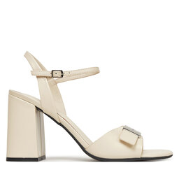 Calvin Klein Sandały Calvin Klein Heel Sandal 85 W/Ck Hw - Lth HW0HW02485 Écru