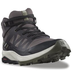 Salomon Bakancs Salomon Outrise Mid Gtx W GORE-TEX L47160700 Shale/Black/Deep Lichen Green