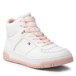 Tommy Hilfiger Tenisice Tommy Hilfiger High Top Lace-Up Sneaker T3A9-32336-1355 S White/Pink X134
