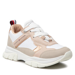 Tommy Hilfiger Sneakers Tommy Hilfiger Low Cut Lace-Up Sneaker T3A4-32163-0316 M Beige/Powder Pink/White A167