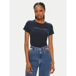 Tommy Jeans Tommy Jeans T-Shirt Linear DW0DW18398 Dunkelblau Slim Fit