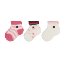 Tommy Hilfiger Set di 3 paia di calzini corti da bambini Tommy Hilfiger 701218363 Pink Combo 002
