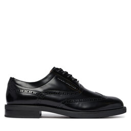 Tommy Hilfiger Halbschuhe Tommy Hilfiger Lth Abrasivato Brogue Shoe FM0FM06078 Schwarz