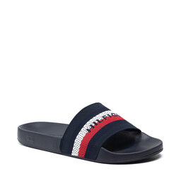 Tommy Hilfiger Pantoletten Tommy Hilfiger Knited Pool Slide FM0FM03642 Desert Sky DW5