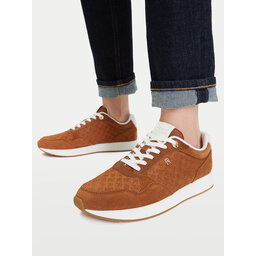 Tommy Hilfiger Sneakers Tommy Hilfiger Th Runner Suede Monogram FW0FW09620 Braun