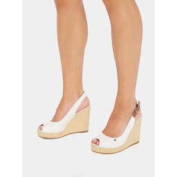 

Босоніжки Tommy Hilfiger Iconic Elena Sling Back Wedge FW0FW04789 Ecru YBL, Écru