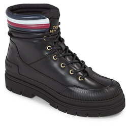 Tommy Hilfiger Schnürstiefeletten Tommy Hilfiger Corporate Feminine Outdoor Boot FW0FW07501 Black BDS