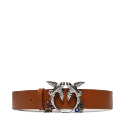 Pinko Cinturón para mujer Pinko Love Double Charms Belt H4 PE 22 PLT01 1H211S Y86Q Cuoio L58O