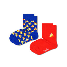 Happy Socks Set od 2 para dječjih visokih čarapa Happy Socks KRDU02-0200 Šarena
